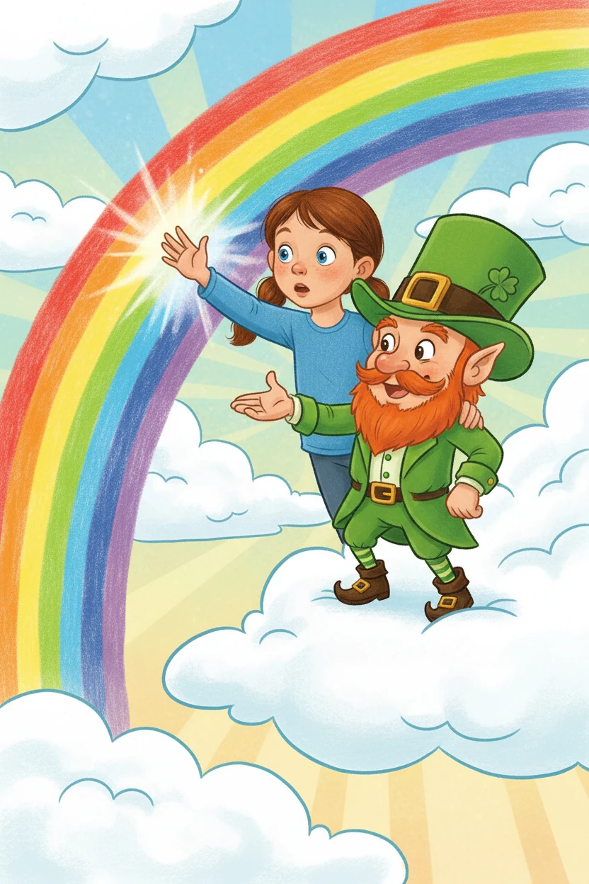 O duende se apresentou como Finn, o guardião do arco-íris. Ele explicou que Lila havia sido guiada pela curiosidade, a razão pela qual ela estava ali, para descobrir a verdade.