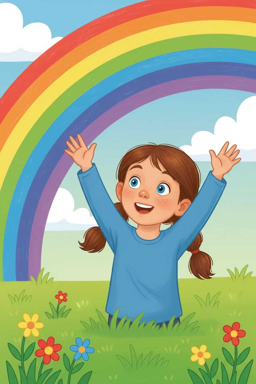 Lila acordou no campo, sob o brilho do arco-íris. Ela sorriu, agora entendendo que a curiosidade é a chave para o conhecimento e a magia.