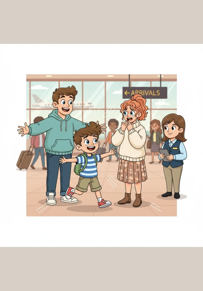 Wrapped in a tight, warm hug, Leo felt a deep sense of happiness to be back with his family. He learned that by staying calm and following the rules, even a scary moment can end with a smile and a valuable lesson for the future.