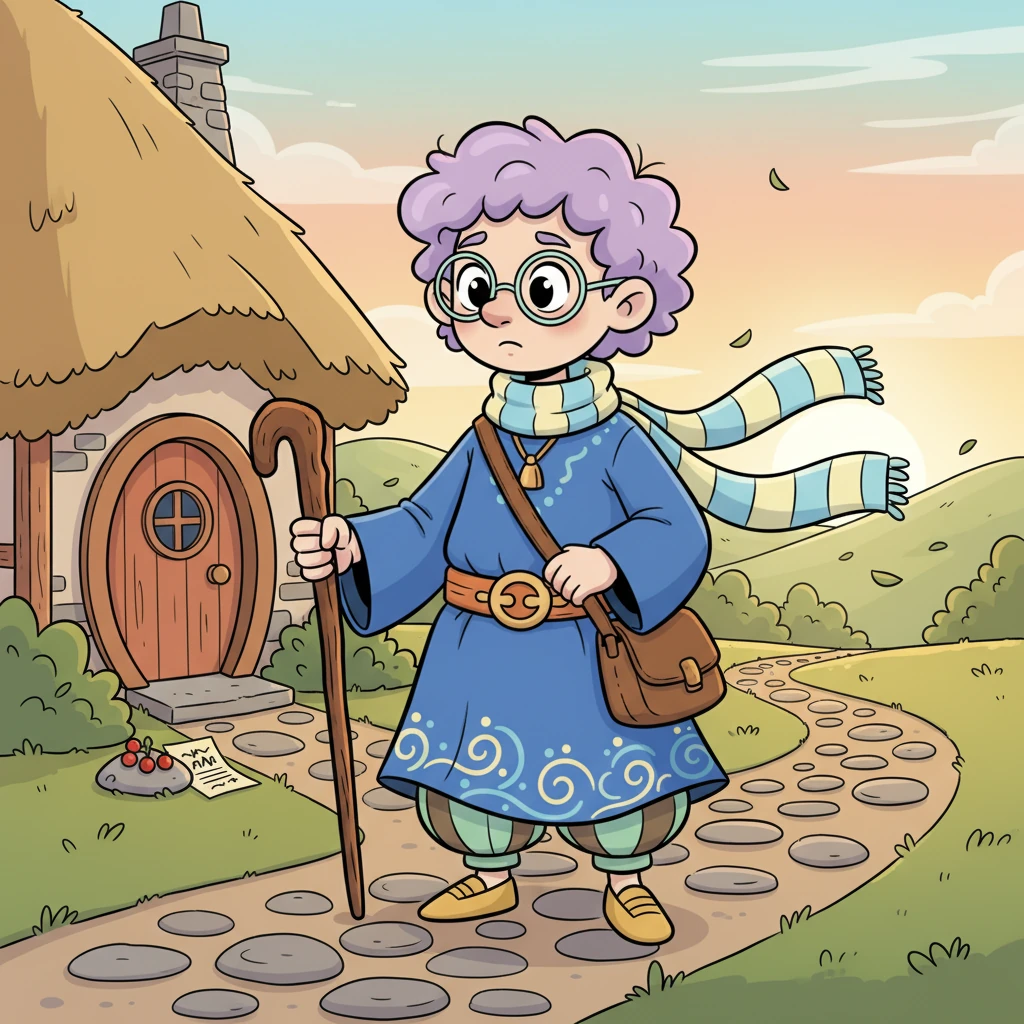 One crisp morning, Silas carefully packed a small satchel with a few berries and a smooth, round stone. He left a tiny, heartfelt note for his family, promising to return with stories whispered by the wind. With a deep breath and a determined glint in his eye, he began his quiet journey, carrying only his satchel and a sturdy, polished walking stick.