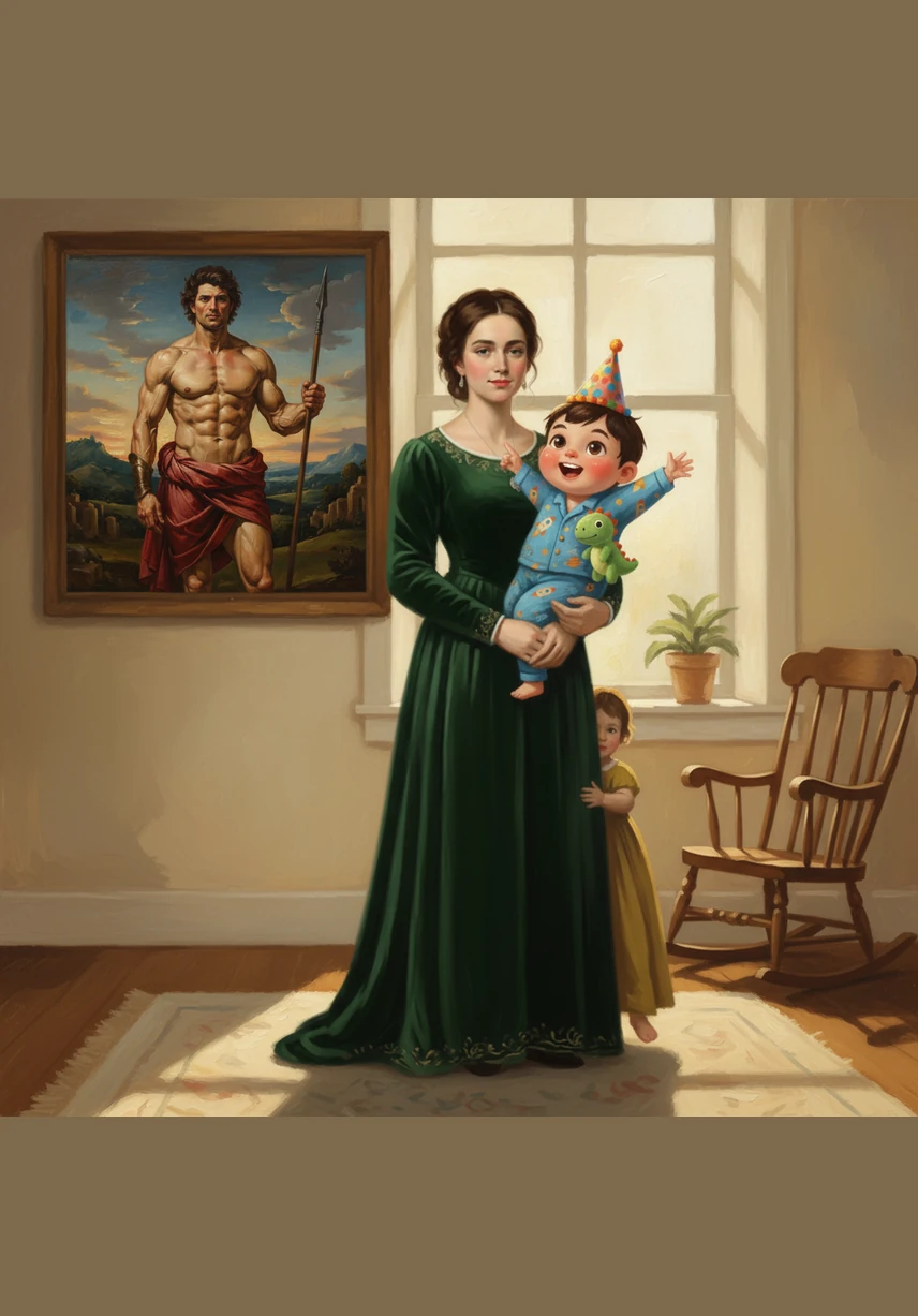 橙橙想象自己变成了一只有力量的小狮子，他围着毛茸茸的棕色鬃毛在客厅中间神气地大声吼叫，爸爸妈妈坐在沙发旁开心地为他鼓掌。