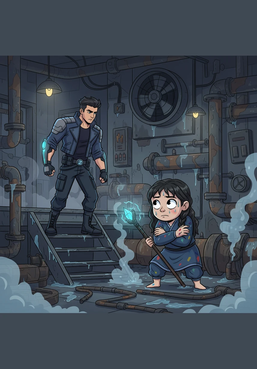 Zayn steps off his bike with a heavy thud, his expression one of cold irritation as he looks down at the girl on the ground. Anna ignores her scraped palms, crawling desperately toward the ruined canvas where the colors are now bleeding into a muddy mess.