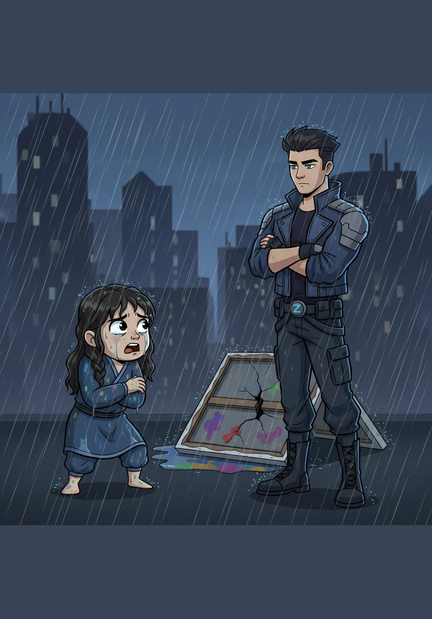 When Zayn dismisses the loss as just a canvas, Anna looks up with eyes that burn through the rain, her voice trembling with a mix of grief and fury. She tells him that the painting was everything she had left, meeting his icy indifference with her raw, shattered heart.