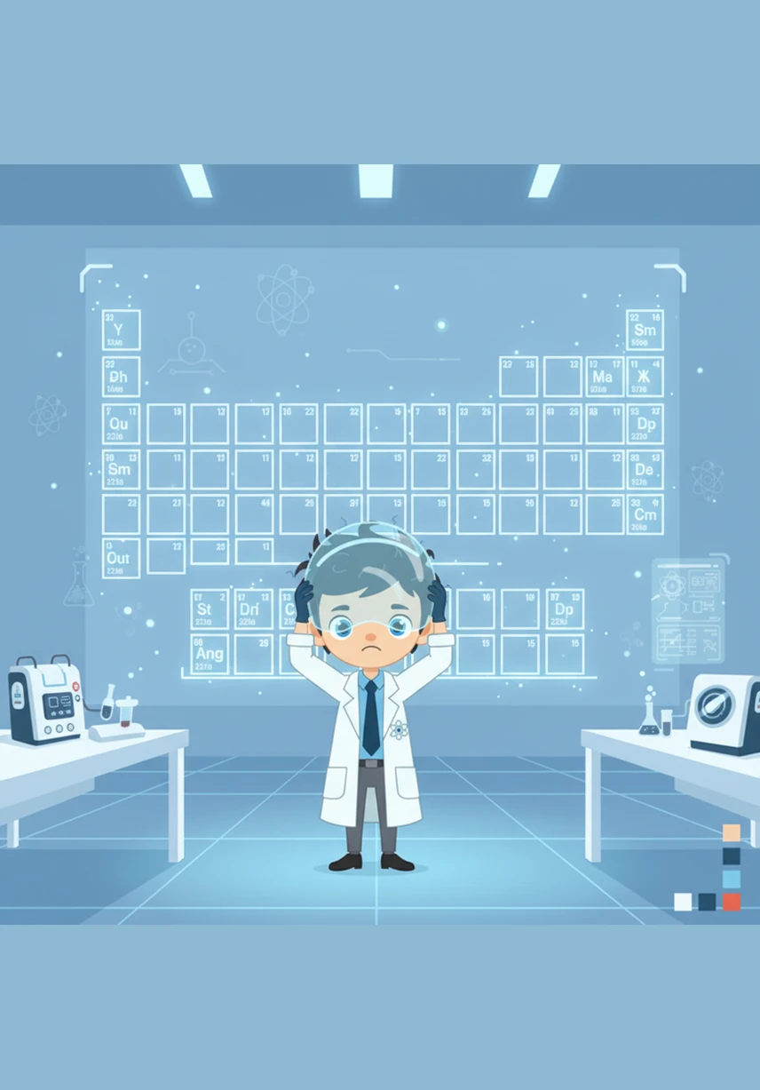 В своей футуристичной лаборатории маленький исследователь Атом смотрит на огромную пустую таблицу, мерцающую на стене. Он надевает свой защитный шлем и решает отправиться в путь, чтобы собрать все недостающие элементы и разгадать тайны материи.