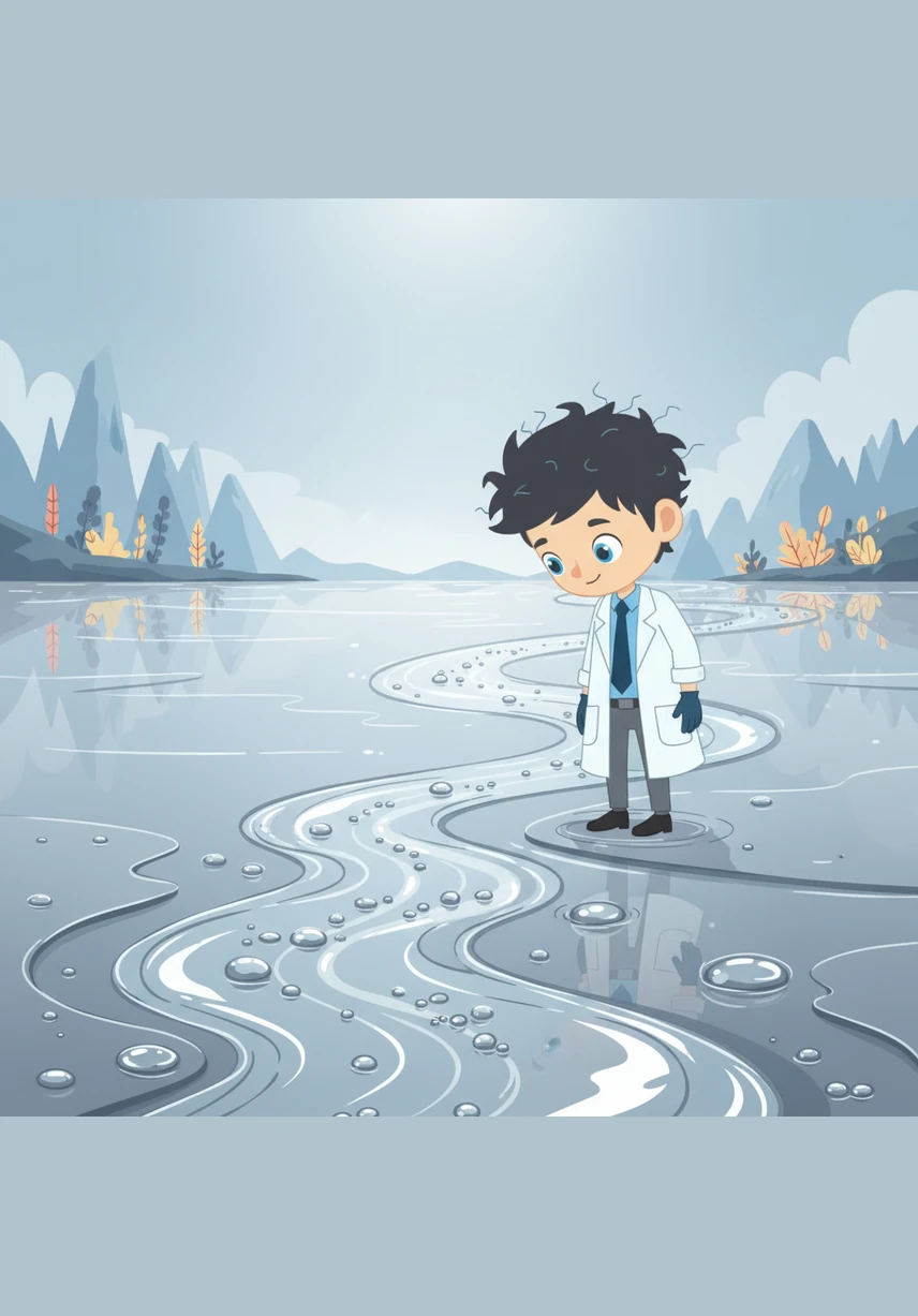 У берегов необычного зеркального озера Атом видит текучую ртуть, которая переливается словно жидкое серебро. Этот удивительный металл ведет себя как вода, разбиваясь на тысячи мелких шариков и снова соединяясь в единое целое.