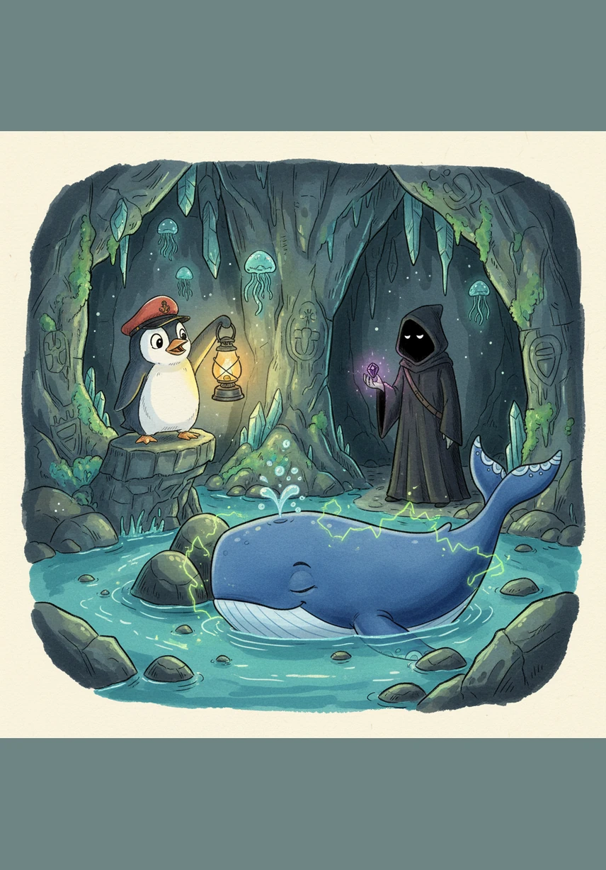 Instead of gold or jewels, the treasure is a magnificent, iridescent seashell resting on a bed of glowing moss. As Pip lifts it, the shell erupts into a song of such joy and peace that the entire cavern begins to pulse with warmth.