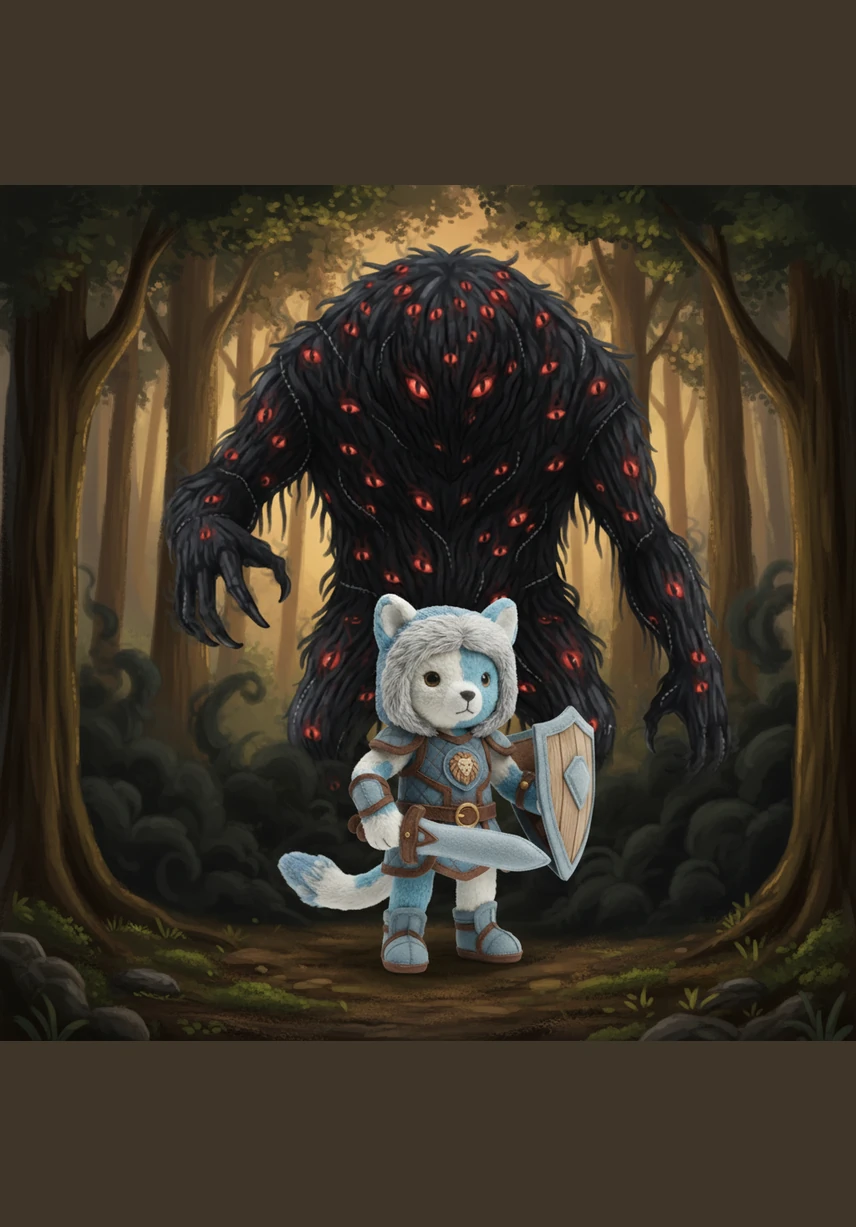 Suddenly, the sunlight began to fade as a thick, oily black mist crawled between the trees. The air turned freezing, and the lively sounds of the woods were replaced by an eerie, suffocating silence that made Elara's heart race.