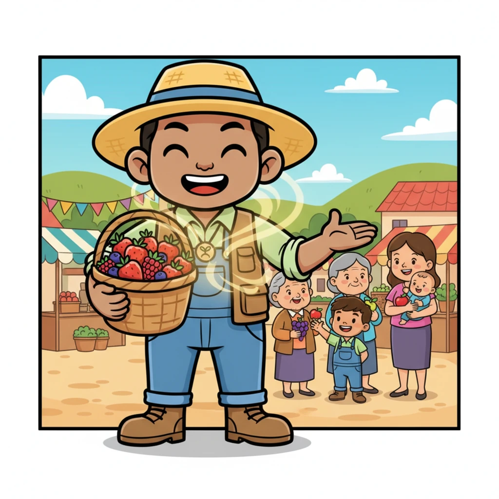 Sunny beamed with pride, seeing the joy his hard work brought to everyone in the community. A warm, happy glow spread through him, sweeter than any berry.