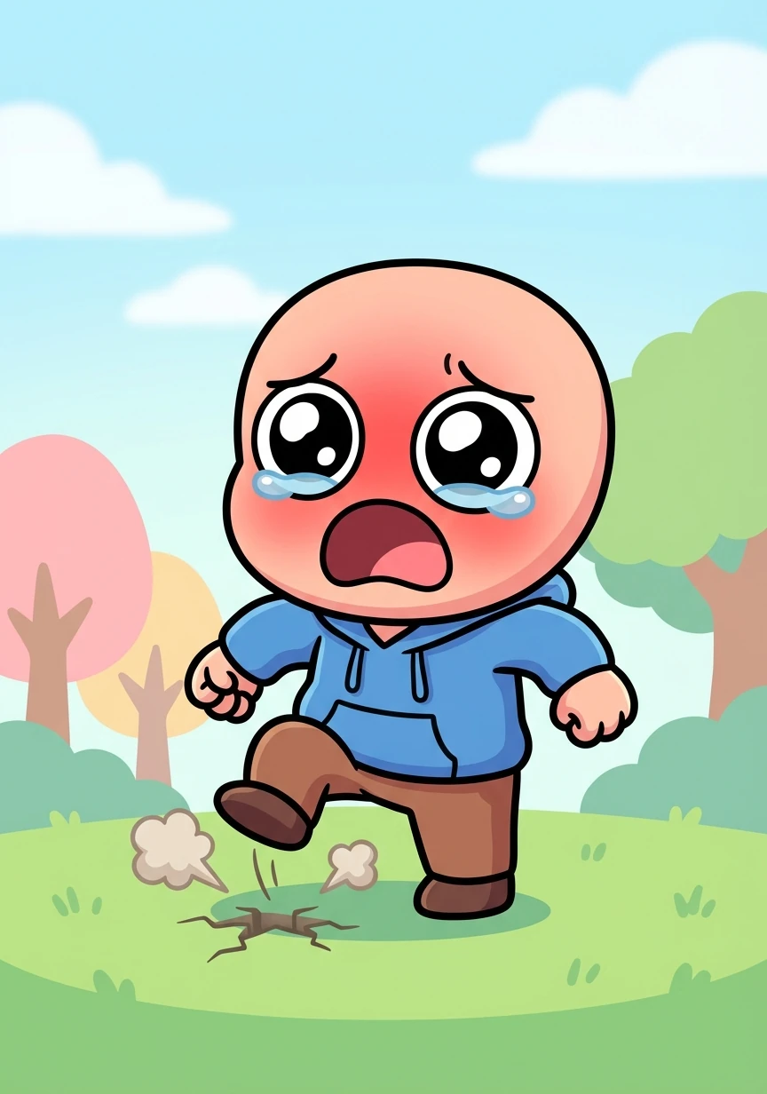 A heavy feeling began to swell inside him. His face flushed red, and his small hands clenched into fists. He stamped his foot and cried out, "That's not fair!"