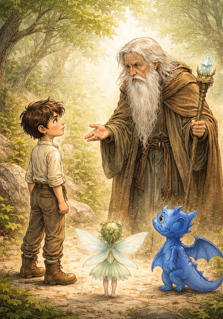 The following day, Guillermo encountered a wise old man named Don Mateo on his way back to the forest. Don Mateo looked at him gravely and warned that the cave held an ancient magic that not everyone was prepared to face, yet Guillermo felt a deep need to return.