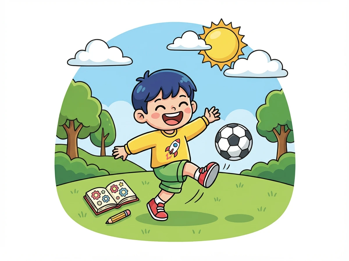 小明是一个快乐的小男孩，但他不太喜欢学习。他更喜欢玩耍和做游戏。