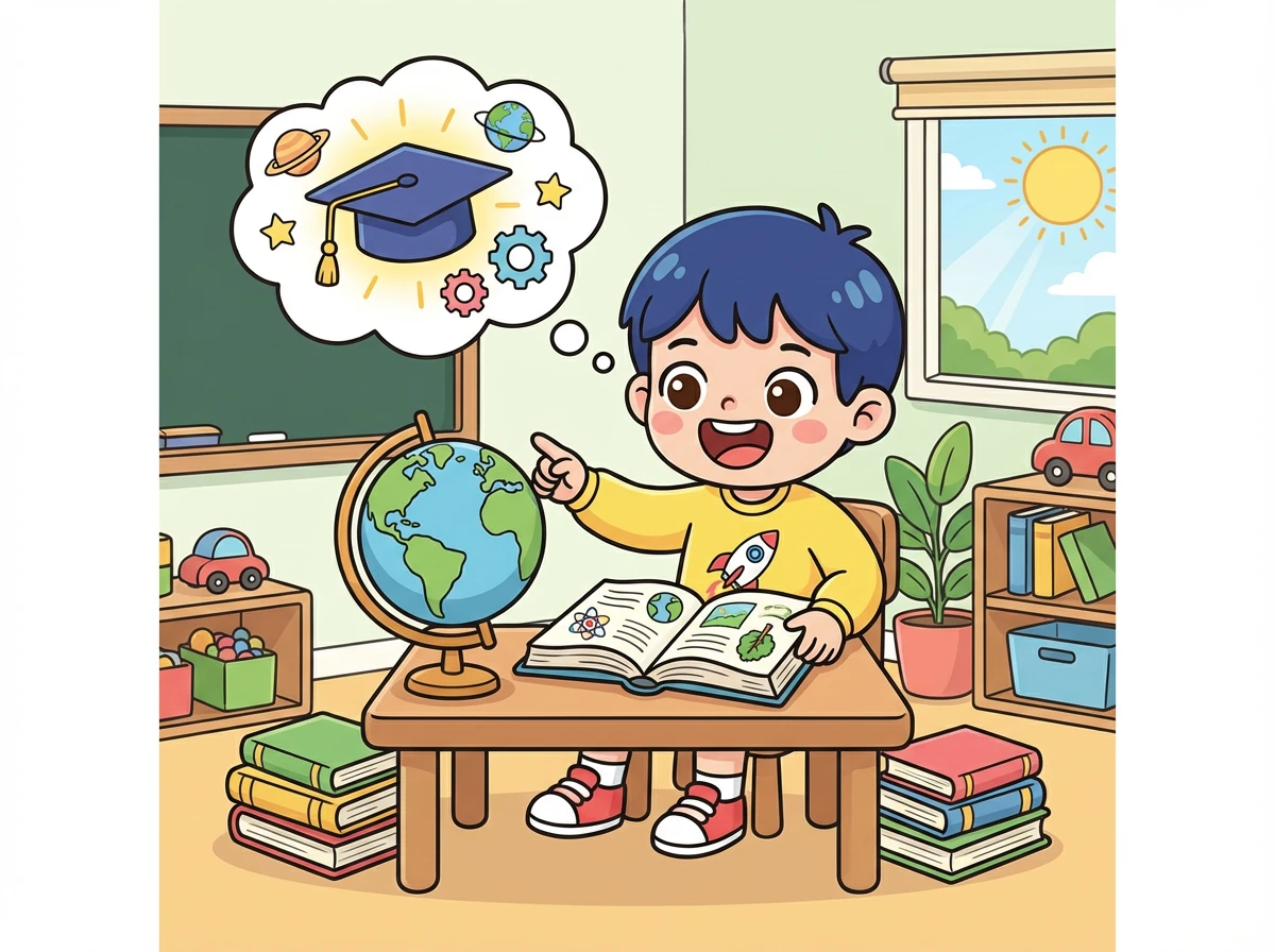 小明意识到，只要努力学习，就能取得很大的成就。他开始更加热爱学习。