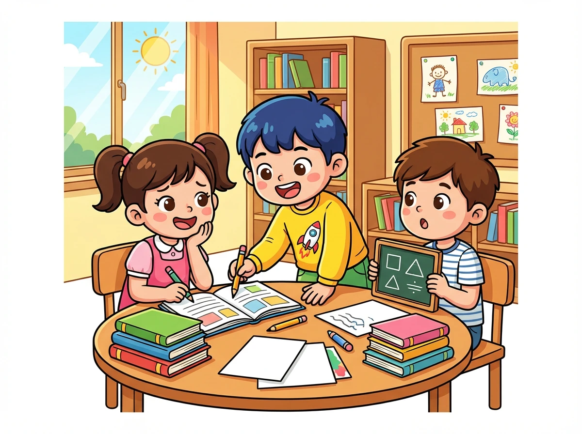 小明帮助其他同学解决学习上的难题。他成为了学校里最受欢迎的学生之一。