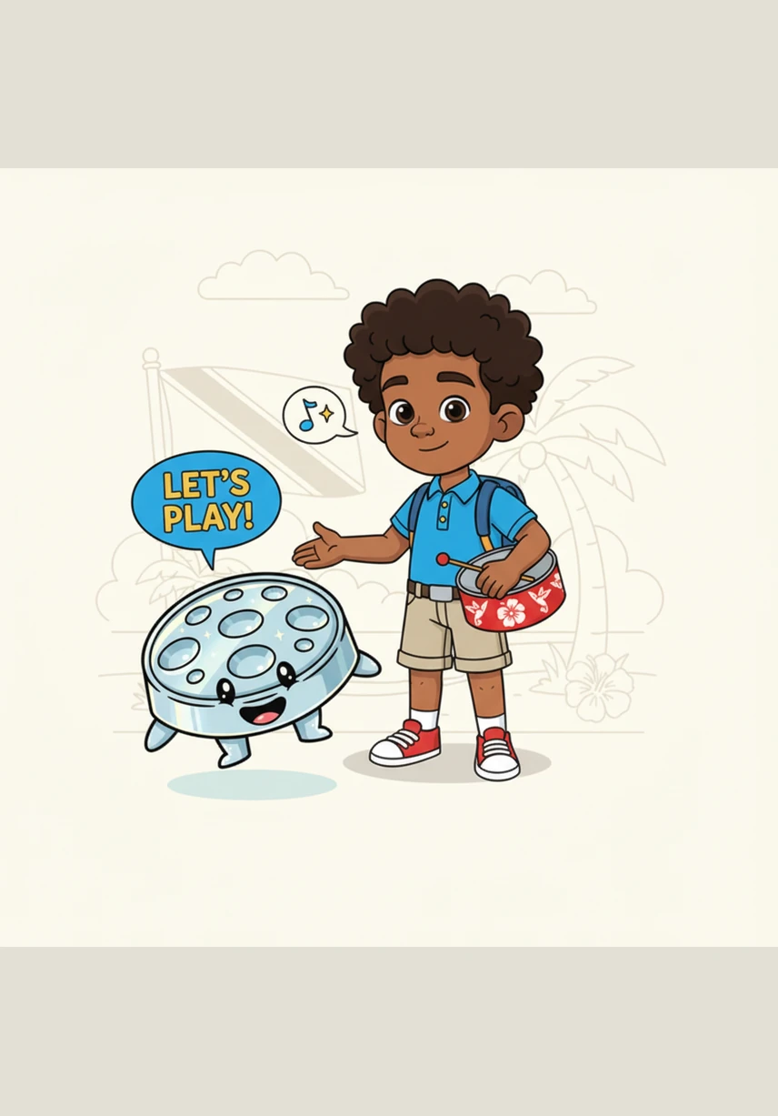 The little pan felt a bit sad as it listened to the beautiful melodies filling the room. It wished with all its heart that it could join the orchestra and share a rhythmic song of its own with the children.