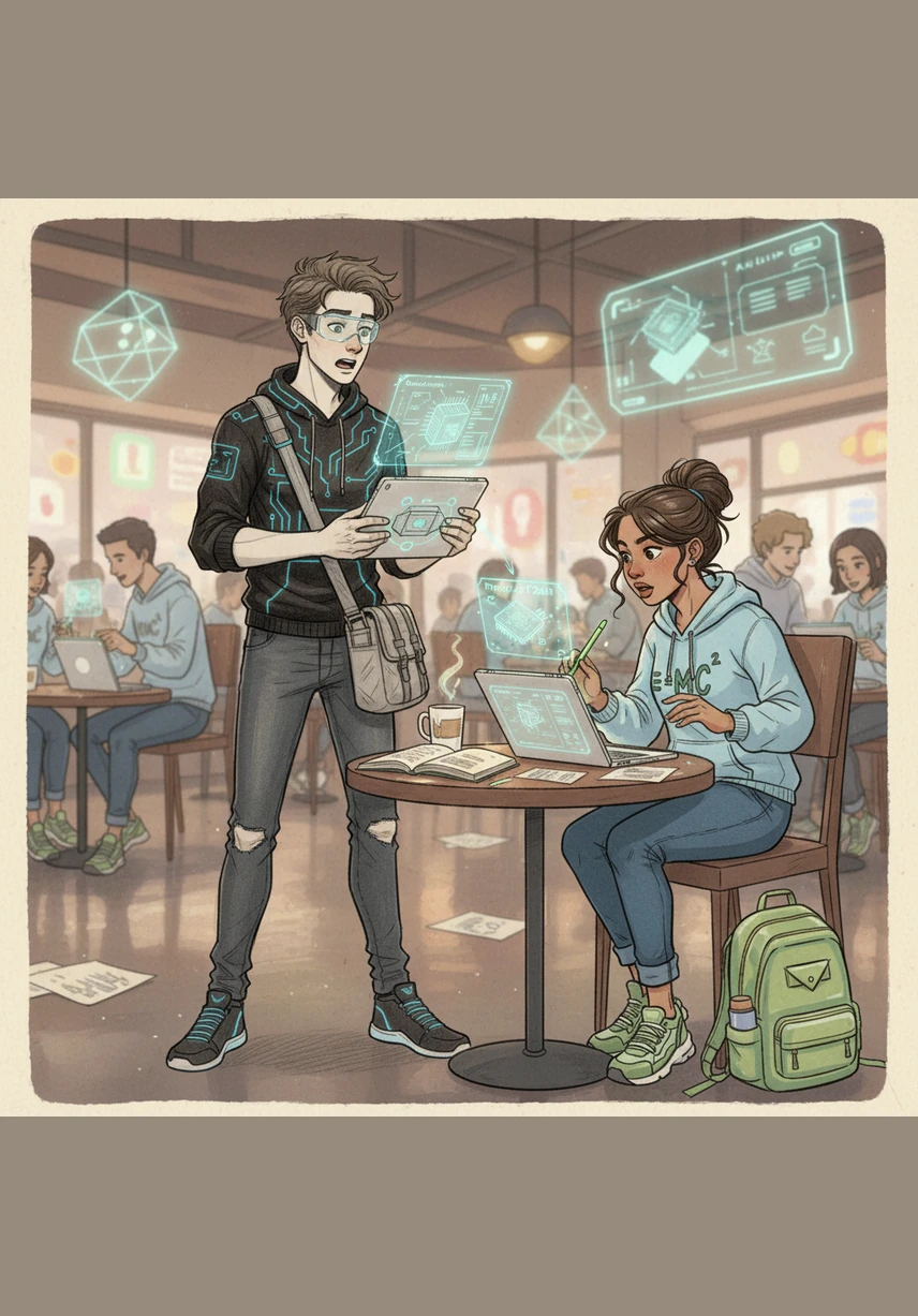 As the exam progresses, Alex navigates through interactive multiple-choice questions and drag-and-drop coding blocks. Each interaction is met with a satisfying haptic-like visual cue, keeping the momentum high and the focus sharp.