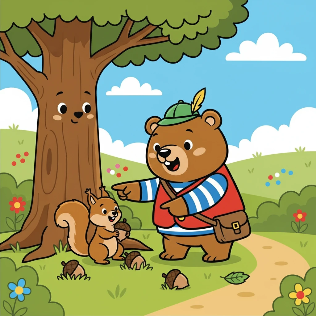 No caminho, Pily encontrou um esquilo chamado Zeca, que estava com dificuldades para encontrar suas nozes. Pily, sempre prestativo, ajudou Zeca a encontrar suas nozes perdidas. Zeca, grato, decidiu se juntar a Pily em sua aventura.