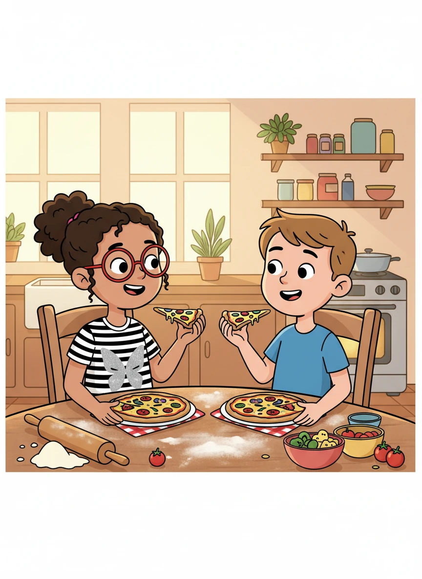 As they ate, Leo knew he had learned more than just how to make pizza. He had learned about patience, teamwork, and the joy of creating something delicious with someone he loved.