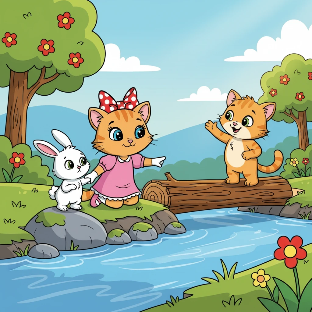 No caminho, eles encontraram um coelho chamado Pipoca, que estava com medo de atravessar um riacho. Lilica e Fred, com muita gentileza, ajudaram Pipoca a superar seu medo, mostrando a ele que a amizade é uma força poderosa.