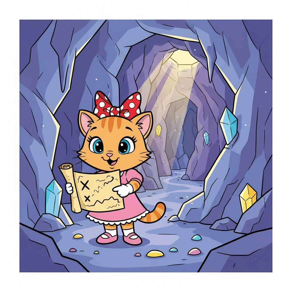 Dentro da caverna, encontraram um mapa antigo. O mapa indicava que o tesouro estava escondido em um lugar especial. A emoção tomou conta deles, e eles seguiram as pistas com determinação.