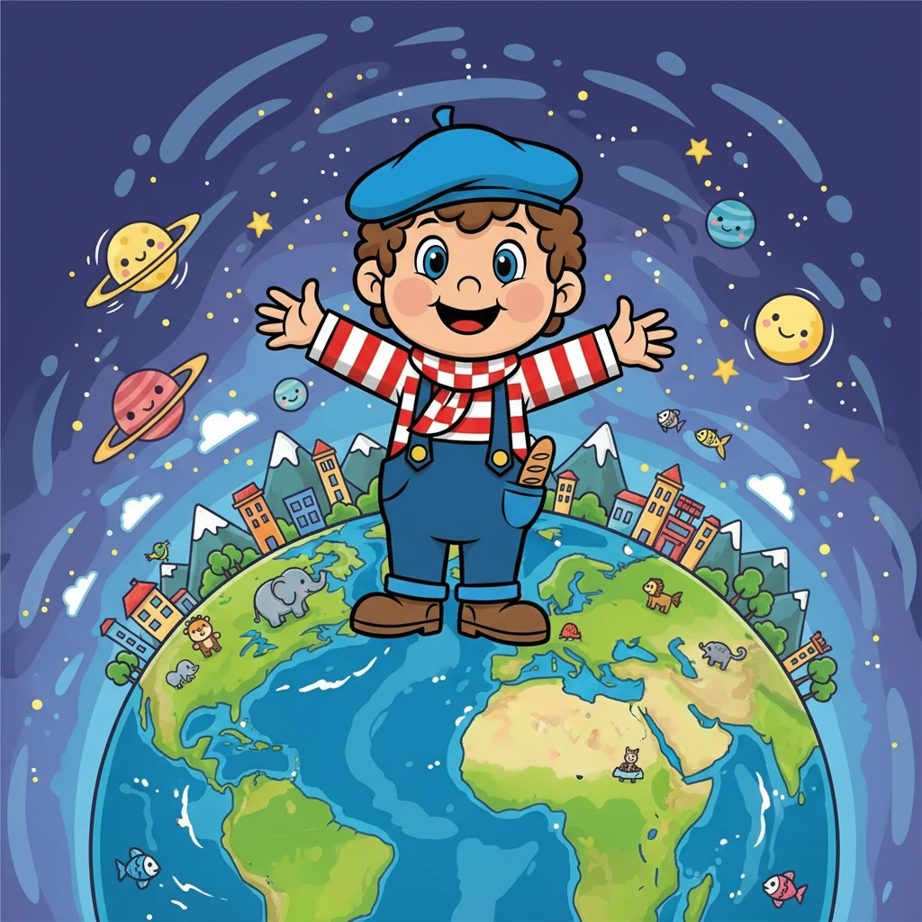 La Terre, leur prochaine étape, était une planète familière à Lolo. Il admira les océans bleus, les continents verdoyants et la beauté de la vie qui l'entourait.