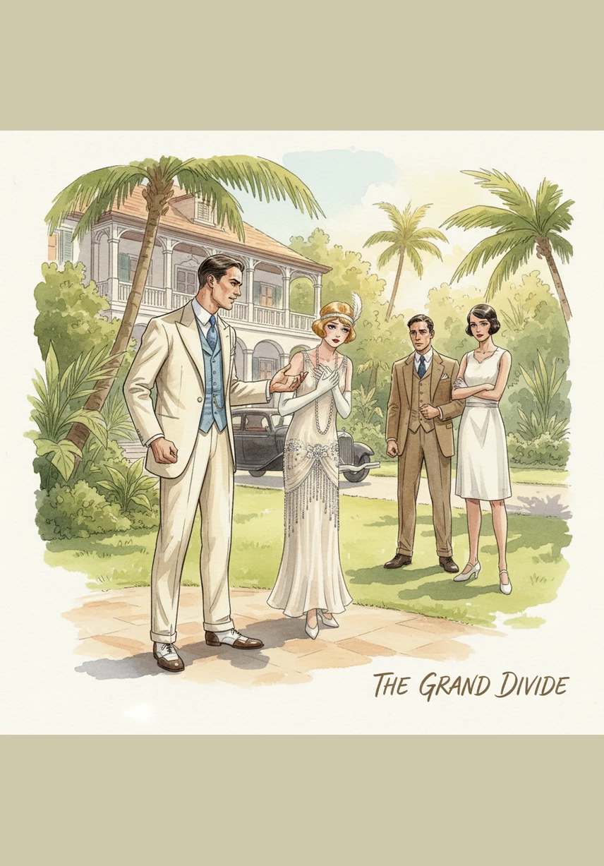 Tom laughs harshly, dismissing Gatsby’s success as mere hype from someone returning from abroad with flashy investments. He sneers at the idea that Gatsby could ever truly belong in the elite uptown circles of Kingston society. Daisy closes her eyes, appearing as though she might faint from the combination of the blistering heat and the cruel words.