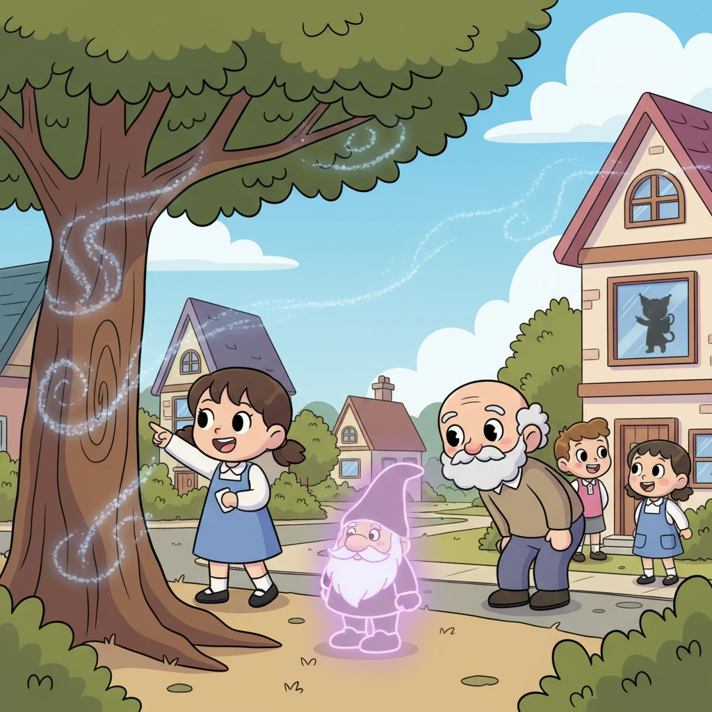 The next morning, the townspeople of Brightville woke up to a world touched by magic. Faint, sparkling traces of Kuro-Whirl's Whisper-Ink art were everywhere – a shimmering spiral on a tree, a glowing outline on a garden gnome, a tiny, dancing shadow on a window pane. Everyone smiled, feeling a sense of wonder and joy.