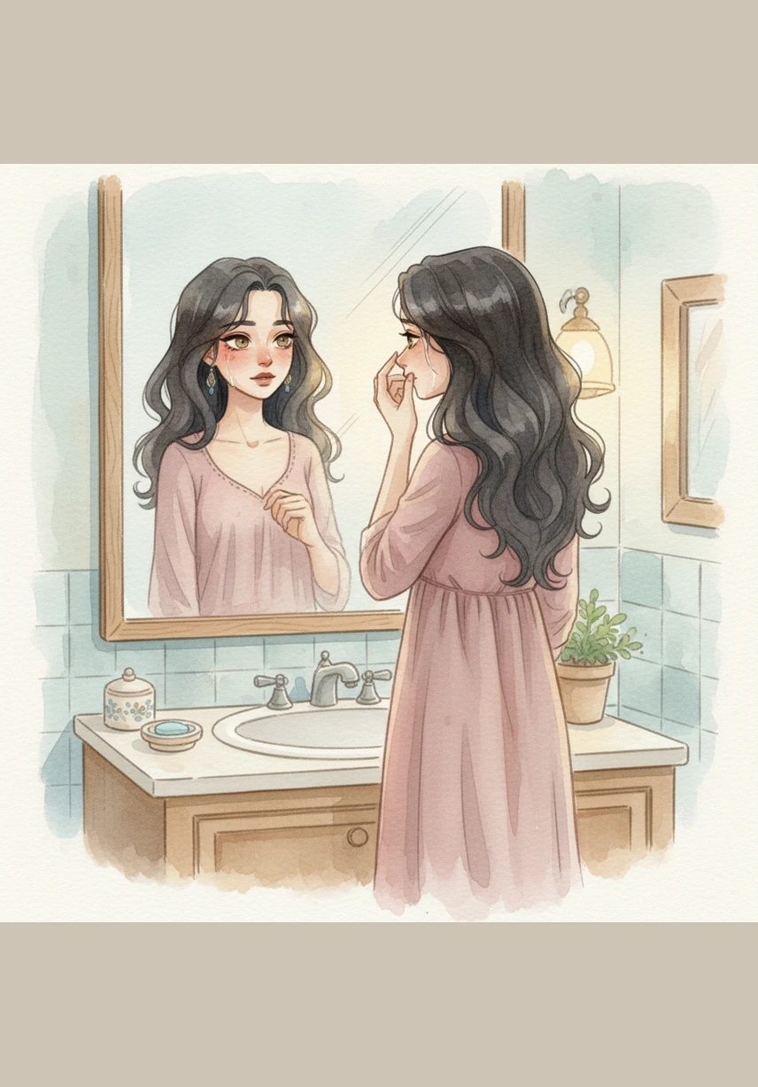 Standing before the bathroom mirror, Elena wiped a stray tear from her cheek and looked deeply into her own eyes. She searched for the girl who used to laugh without hesitation, wondering when exactly she had traded her vibrancy for this professional, polished mask.