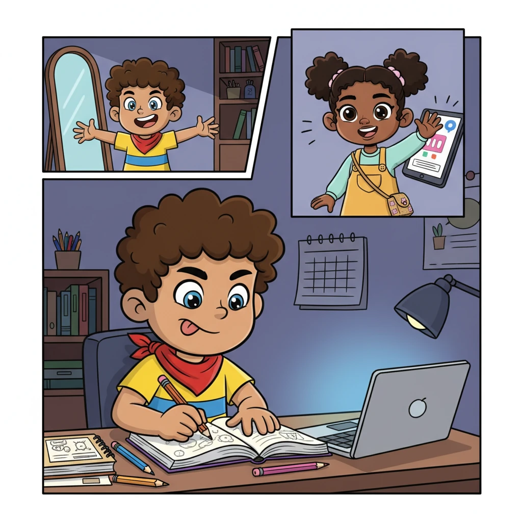 Inspired by Elara, Leo dedicated himself to her lessons. He spent countless hours sketching new designs, practicing confident pitches in front of his mirror, and meticulously refining his online presence. A dynamic montage showed him working late, Elara's encouraging face appearing on his laptop screen during their virtual coaching sessions.