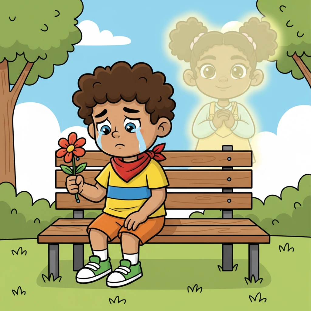 A mutual connection eventually shared the heartbreaking news: Elara had passed away from cancer several months ago. Leo sat on a park bench, a single, vibrant flower in his hand, a tear rolling down his cheek. A warm, translucent silhouette of Elara, smiling gently, hovered subtly in the background, a silent testament to her enduring spirit.