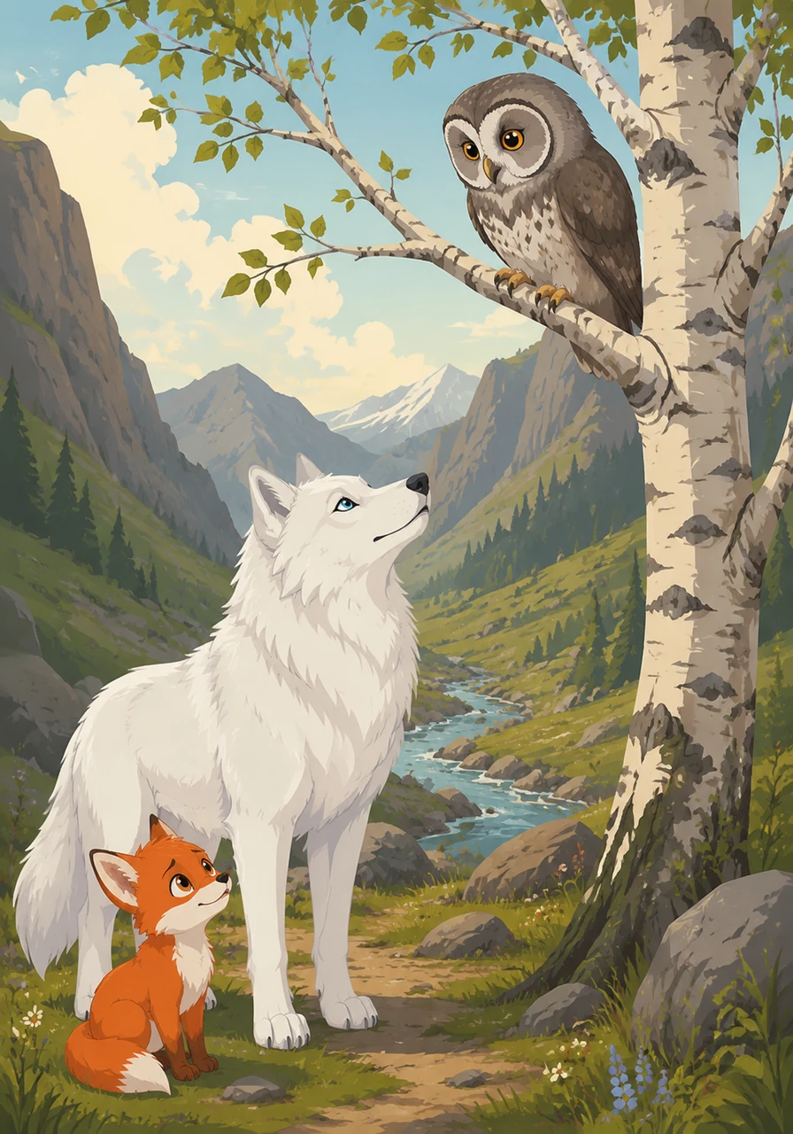 Deep in the valley, Layla met an old, wise owl perched upon a silver birch tree. The owl blinked its large eyes and told her that those who walk alone often find the most interesting paths, encouraging her to keep moving forward.