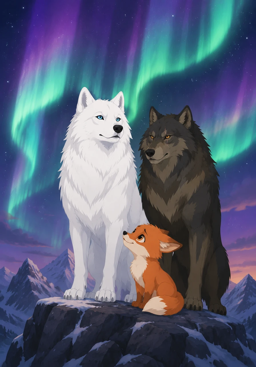 Under the dancing colors of the Aurora Borealis, Layla stood tall on a high mountain peak, surrounded by her new friends. She finally understood that she didn't need a pack that didn't want her, for she had found a family that loved her exactly as she was.