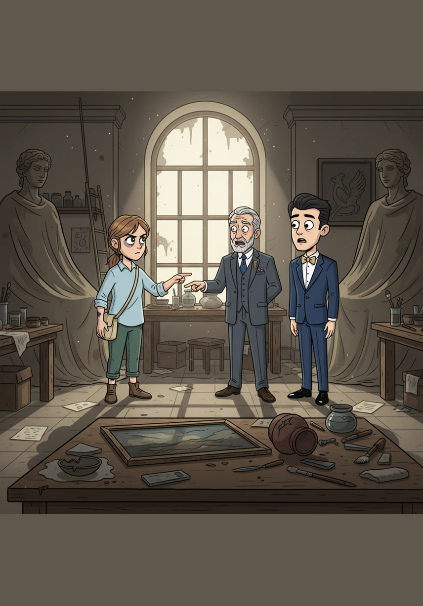 The Portrait of the Winter Lady stood tall on the easel, yet it was marred by a haunting gray void where the delicate lace collar should have been. A fire in the nineteenth century had erased the original details, leaving Alana with no records or photographs to guide her hand.