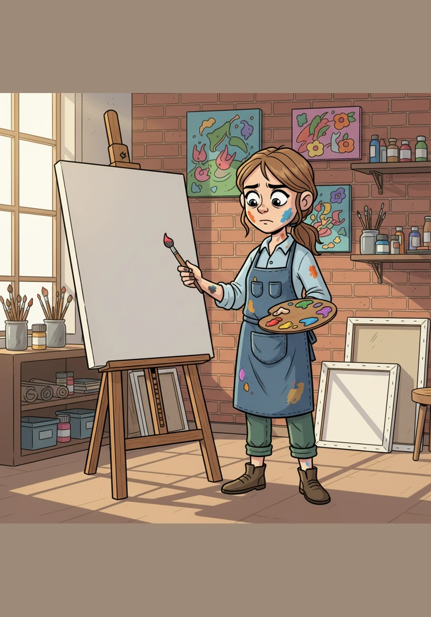 She finally dipped her sable brush into lead white paint and approached the canvas with a racing heart. Every stroke felt like a heavy weight as she carefully balanced the forbidden design with her own unique, modern touch.