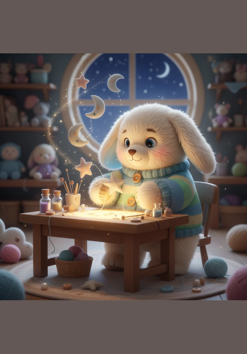 Cody sits at a glowing computer screen in a cozy room filled with books and sketches. Lines of code float around him like digital fireflies as he dreams of creating a world where stars fall from the sky. He takes a deep breath and types the first line of his very own game.