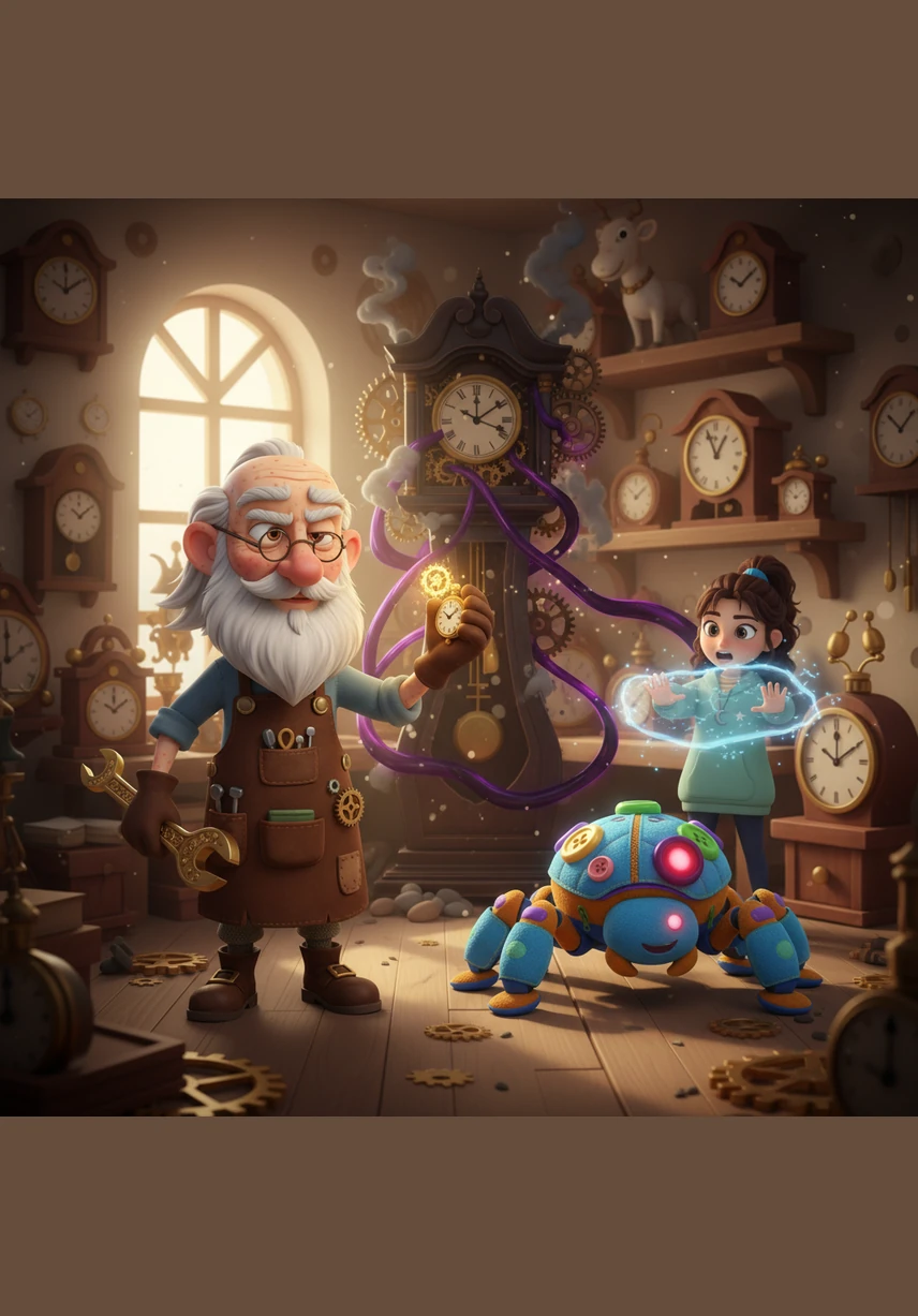 Элиас смело выступил вперед и крикнул Ткачихе, что время нельзя держать в клетке, ведь без движения оно превращается в тлен. Паучиха лишь рассмеялась холодным звоном разбитого стекла, готовясь набросить свою сеть на незваных гостей.