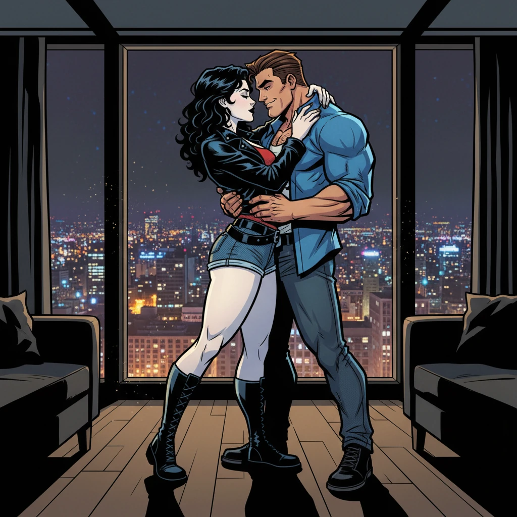 Their connection blossomed rapidly, fueled by shared late nights at the office and whispered conversations in dimly lit corners. One evening, as city lights glittered outside his apartment window, Arthur found himself entangled in an intimate embrace with Elara. Their worlds, once separate, now intertwined in a passionate secret.