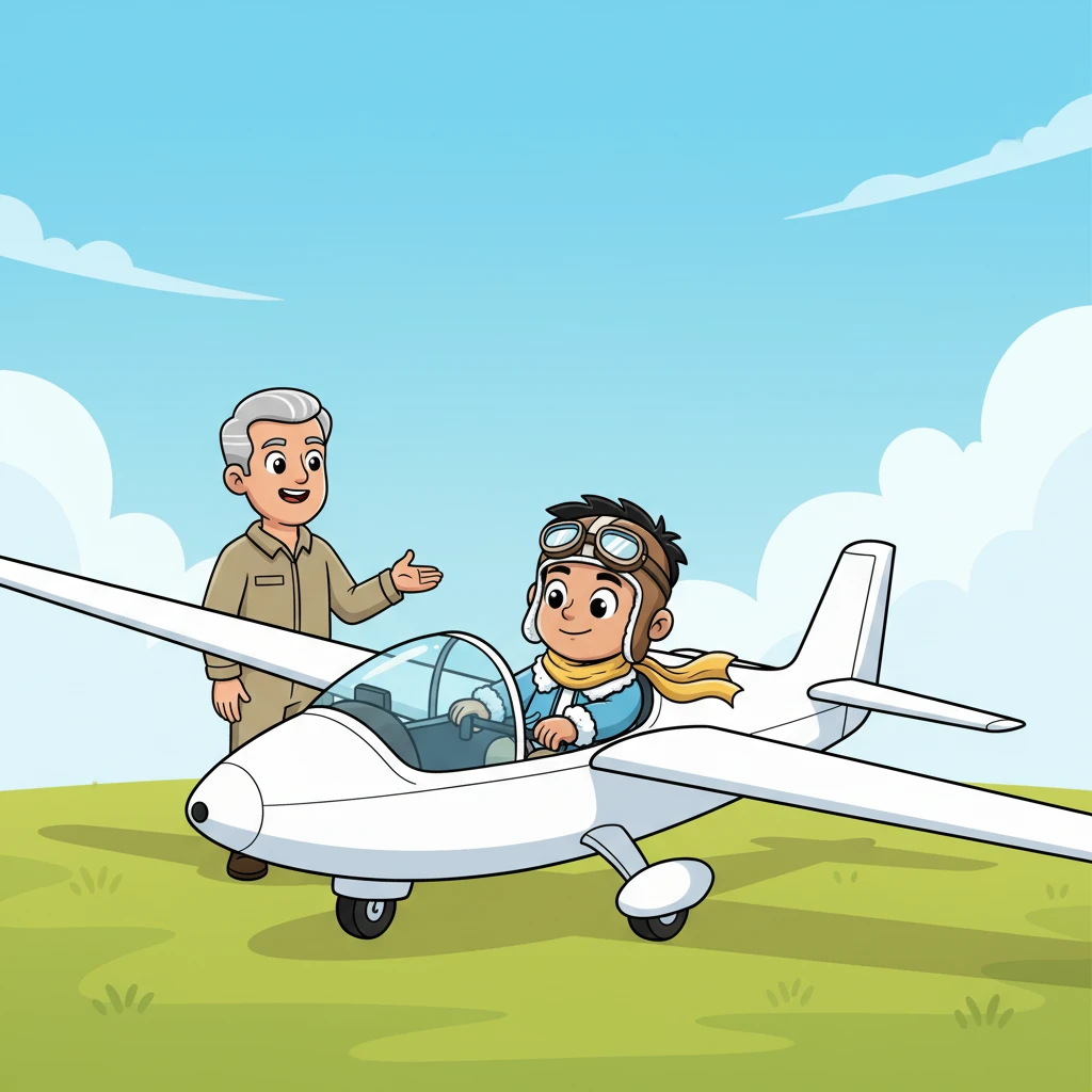 The sky is now a soft, clear blue. Abhinav, a little older and radiating quiet confidence, meticulously performs his repeated pre-flight checks around the sailplane. His instructor gives him a final, encouraging nod, stepping back and simply saying, “The sky is yours,” as Abhinav settles into the cockpit, ready to launch into the boundless sky, finally flying solo, a dream fulfilled.