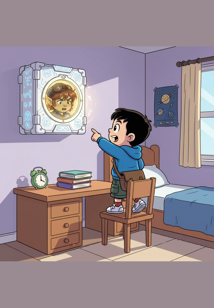 在小明的房间里，墙上挂着一个白色的神奇盒子，里面住着勤劳的制冷小精灵酷宝。酷宝穿着一身蓝色的工作服，戴着亮晶晶的护目镜，随时准备为房间带来清凉。