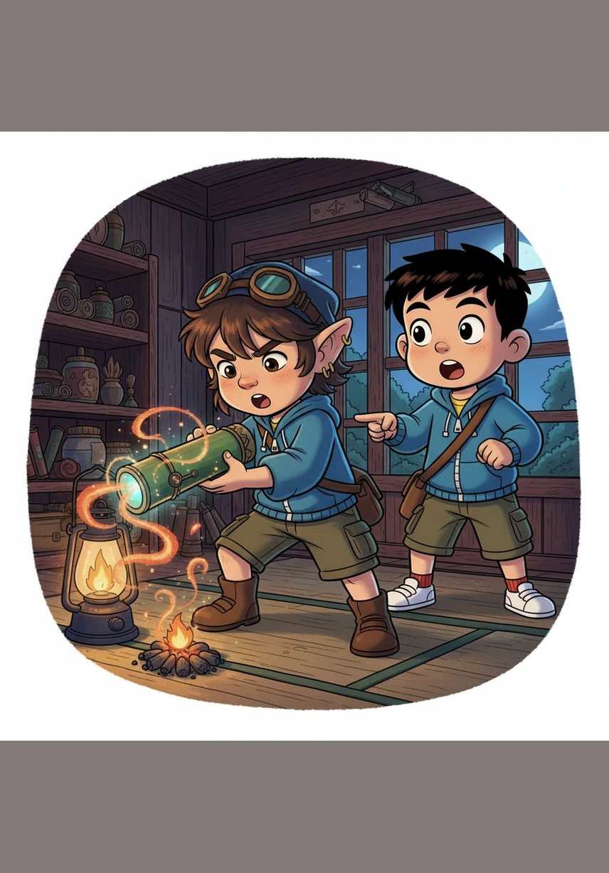 酷宝拿出一根神奇的“吸热管”，那是空调里的蒸发器。当室内的热空气经过时，吸热管就像一块巨大的海绵，把空气里的热量全都吸了进去，空气立刻变得冰凉爽快。