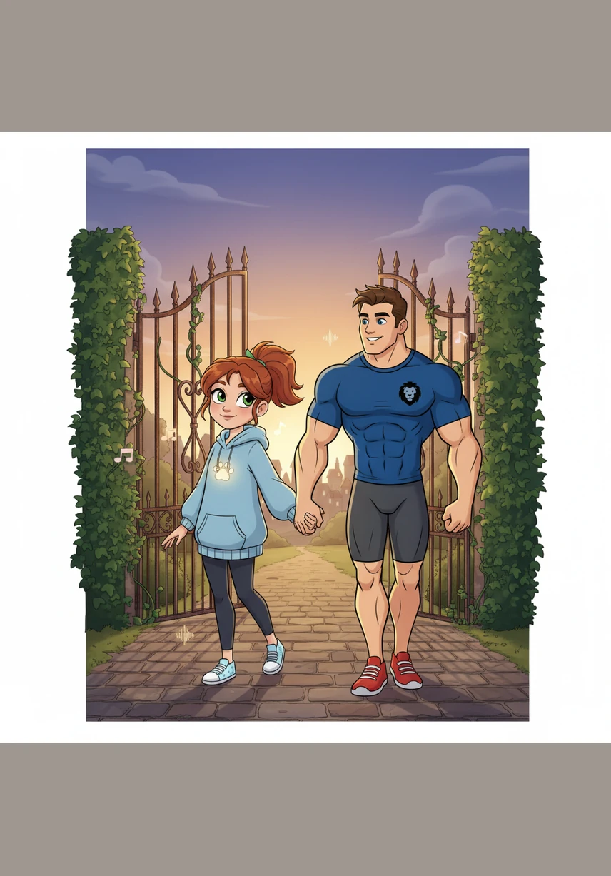 As the first light of dawn touched the horizon, they stepped back through the rusted gate and watched it vanish behind the ivy once more. Though the gate was hidden, they walked home hand-in-hand, carrying the warmth of the magical garden in their hearts forever.