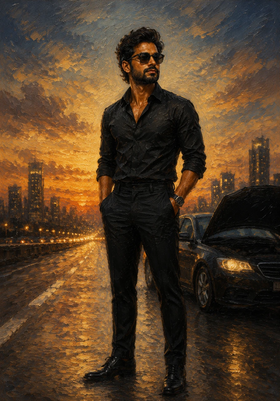 With the cool breeze ruffling his hair, Arjun looks toward the future with unwavering confidence. He knows that every night in the city is an opportunity to write a new chapter of his extraordinary life.