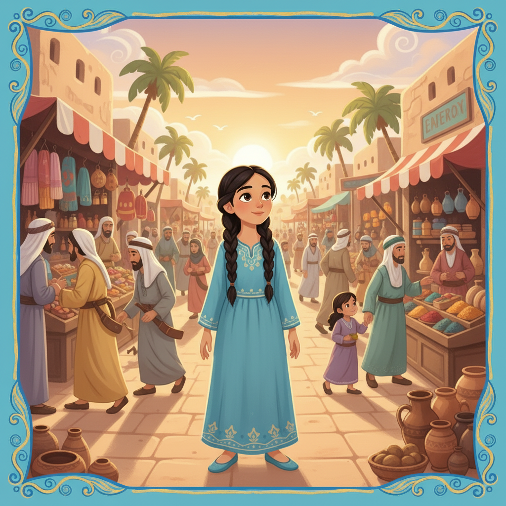 تتجول صفاء في سوق مزدحم، لكنها تحافظ على هدوئها. ترى الزحام من حولها، لكنها تشعر بالسلام الداخلي. تعلمت صفاء أن الروقان هو قوة التحكم في النفس في خضم الزحام.