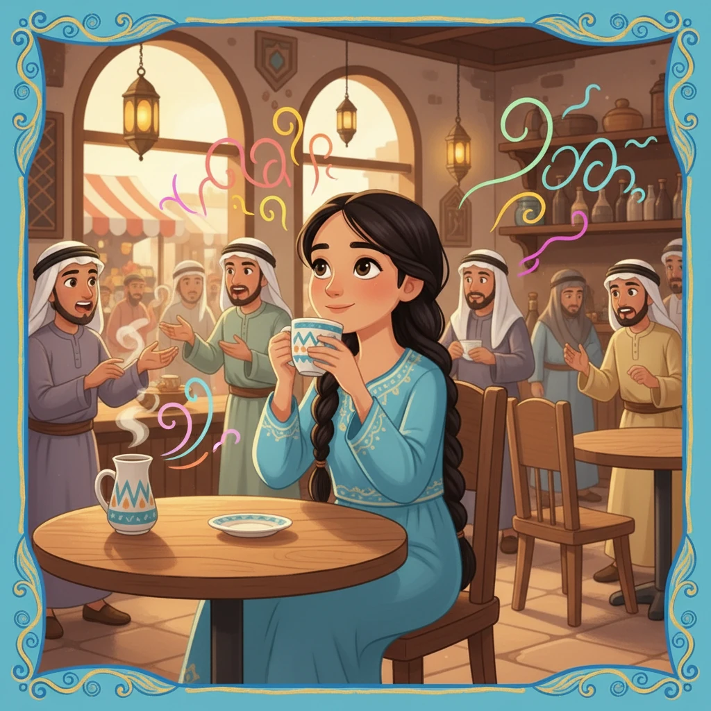 تجلس صفاء في مقهى، تتجاهل حديثًا مزعجًا يدور حولها. تحتسي كوبًا من القهوة، مبتسمة. أدركت صفاء أن فن التجاهل هو وسيلة للحفاظ على طاقتها وسلامها الداخلي.