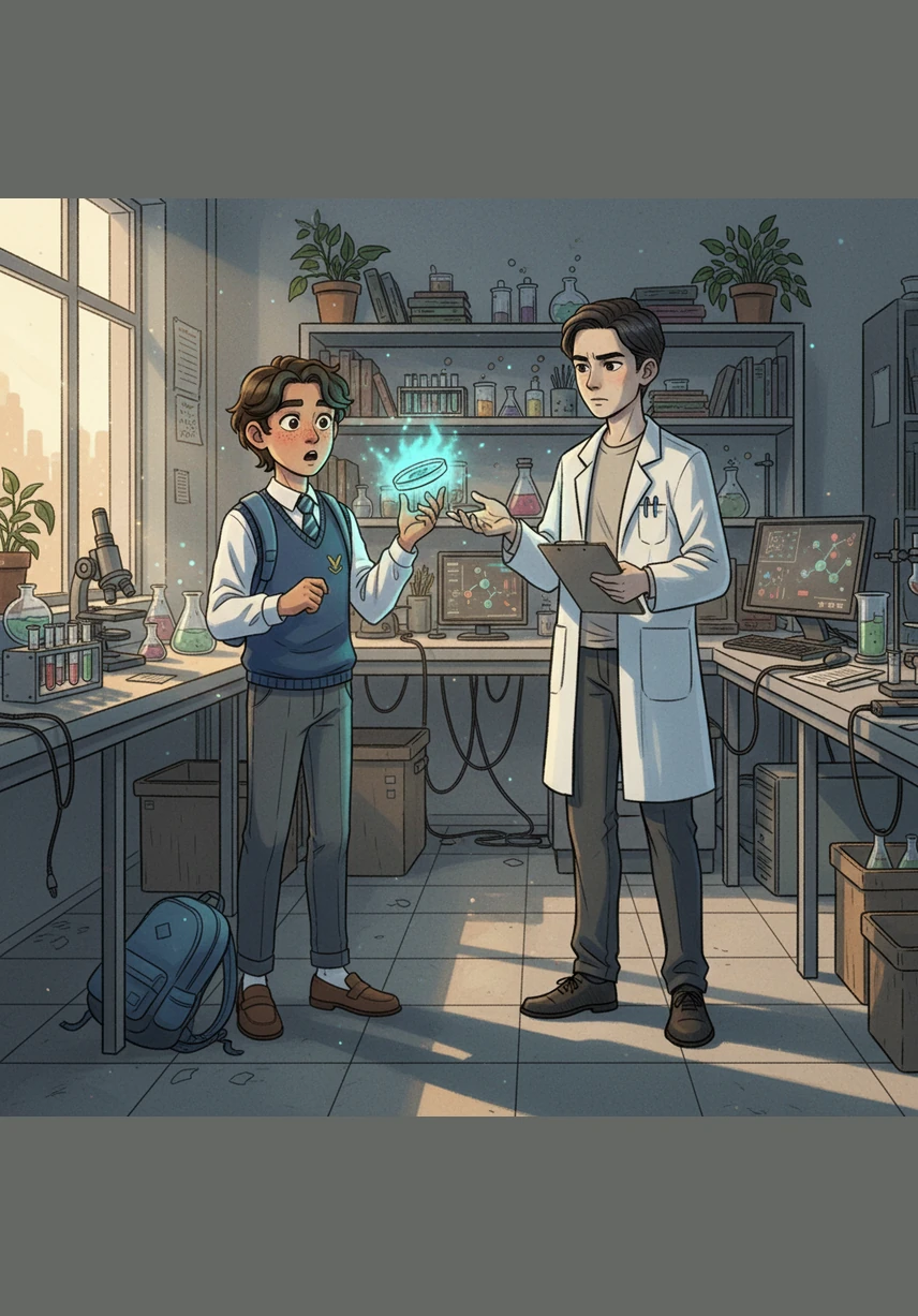 In their laboratory, Azimkhan demonstrates the power of adsorption using activated carbon to trap organic pollutants on its porous surface. Aidarbek then explains the chemical roles of chlorination and ozonation, where ozone (O₃) molecules act as powerful oxidizers to destroy harmful pathogens and chemical compounds.