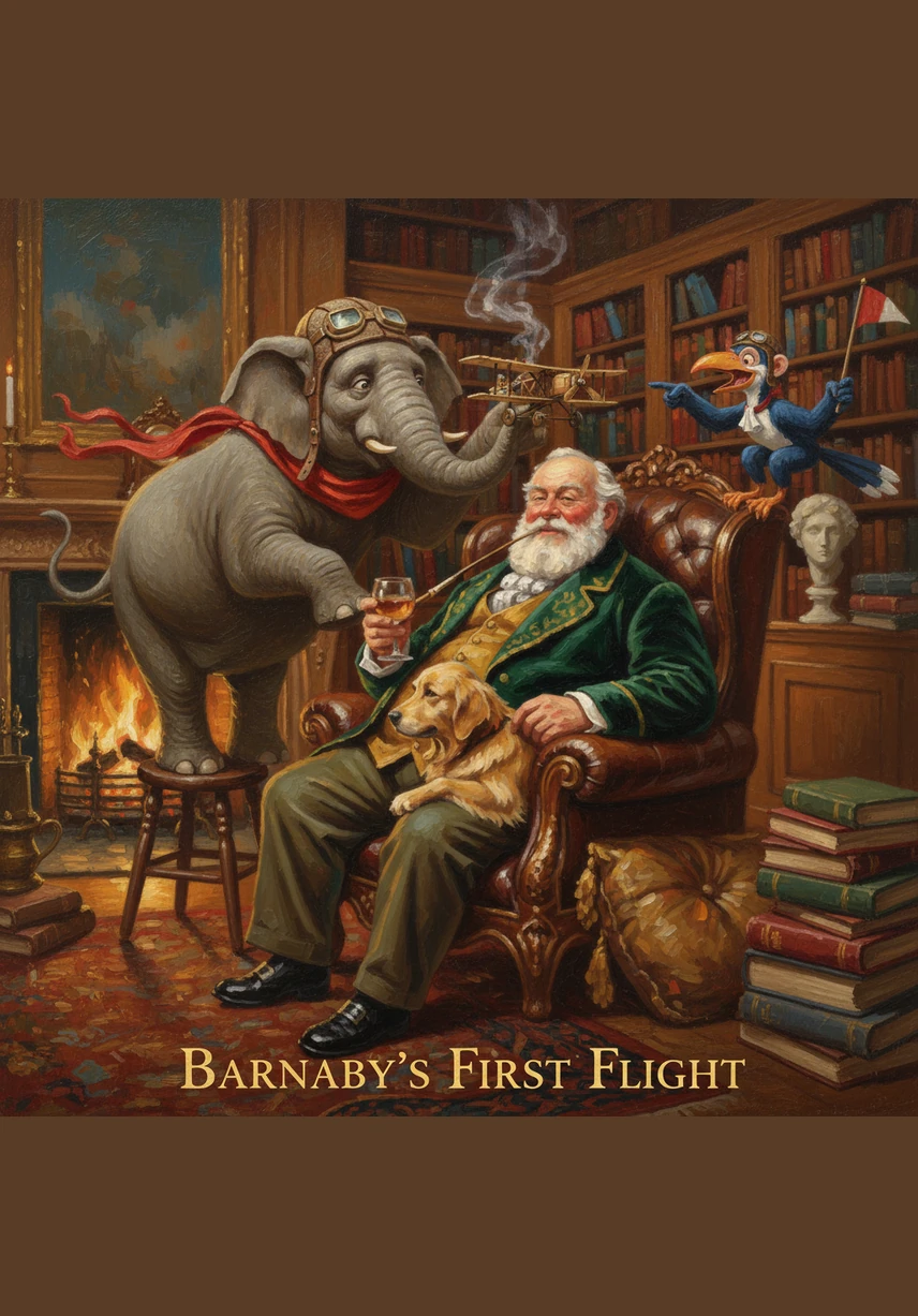 Barnaby spotted a bright yellow sunflower and tried to land on it as gently as a feather. The poor flower bent all the way to the ground under his weight, and Barnaby ended up with a nose full of ticklish yellow pollen.