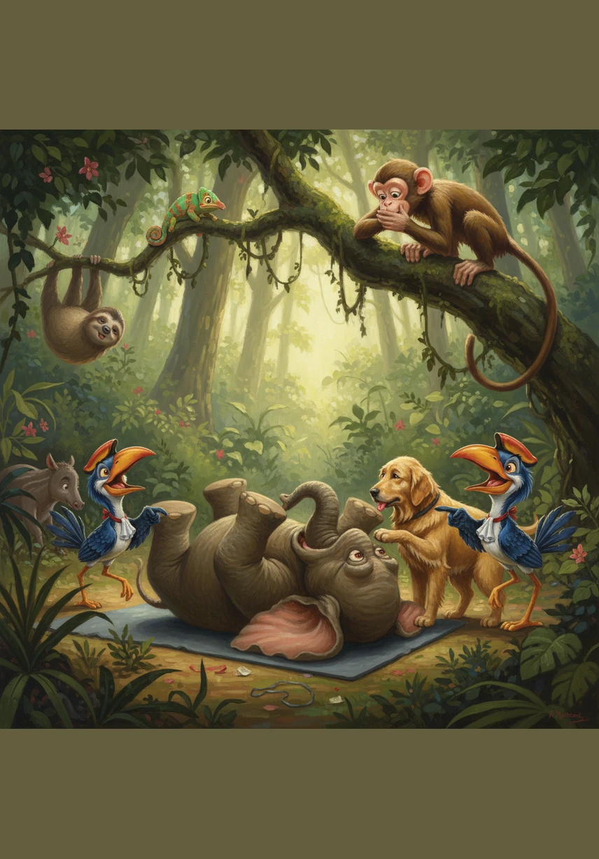 Barnaby saw his reflection in a big muddy puddle and tried to pose elegantly like a monarch butterfly. He slipped on the mud and landed with a giant splash, covering himself and a nearby frog in sticky brown goo.