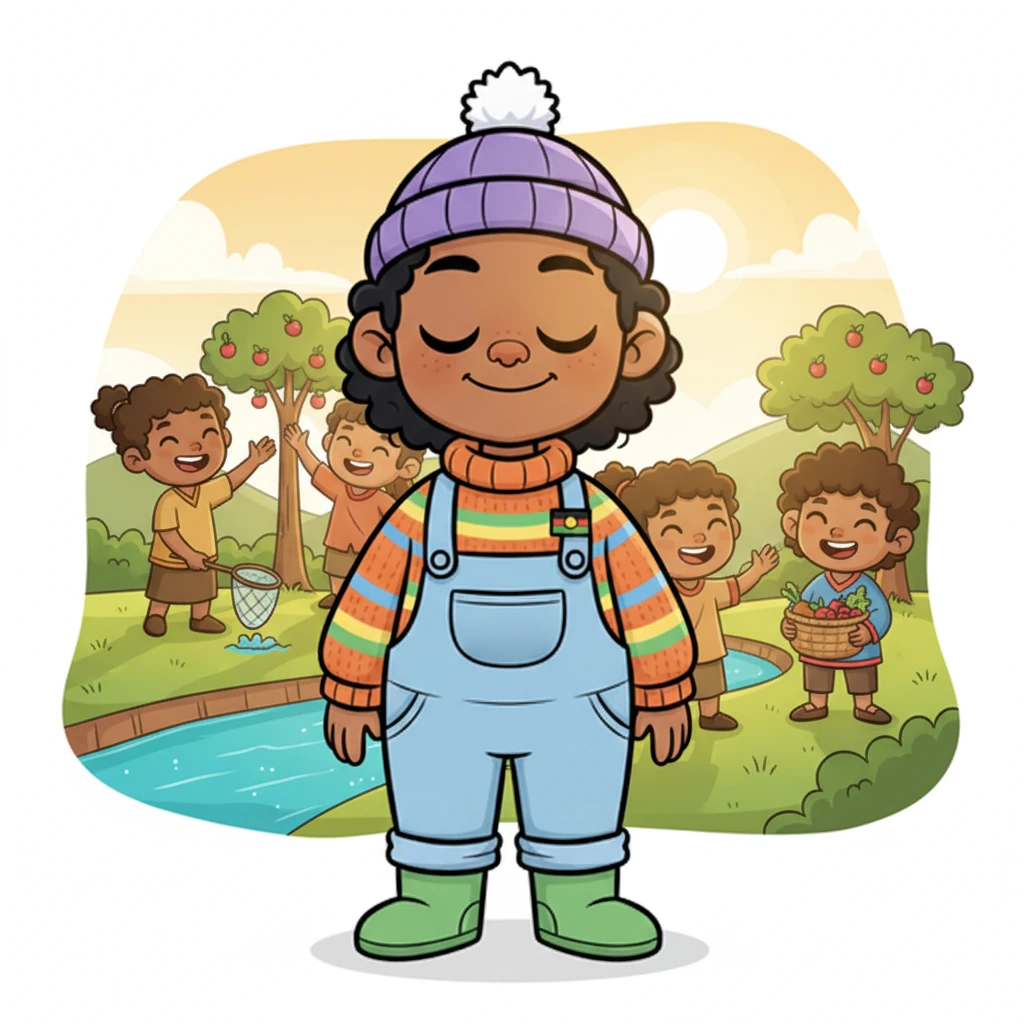 Koa closed their eyes, imagining Wurundjeri children playing under the same warm sun, their happy laughter echoing through the ages. They fished in the sparkling rivers and gathered food from the abundant land. Koa felt a magical connection to these children, past and present, all sharing the same earth and water.