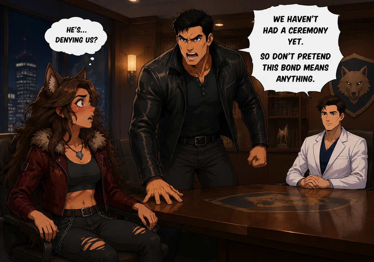 The tension snaps as Damon stands up, his voice cold and loud enough to silence the entire room as he denies the importance of their bond. Sloane sits
