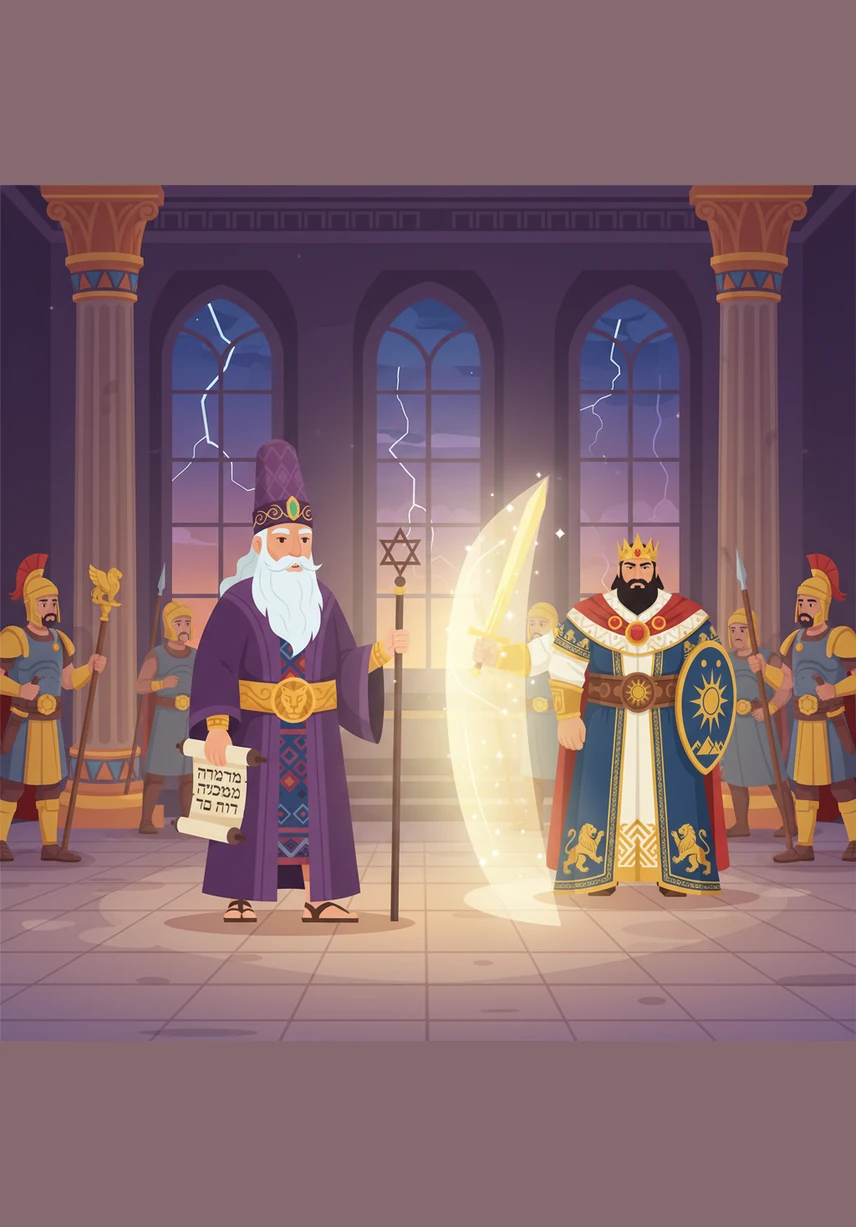 Overwhelmed by sadness, Nehemiah kneels in a quiet corner of the palace gardens to pray for guidance. He asks the Almighty for favor and the strength to help his people restore their broken home and their dignity.