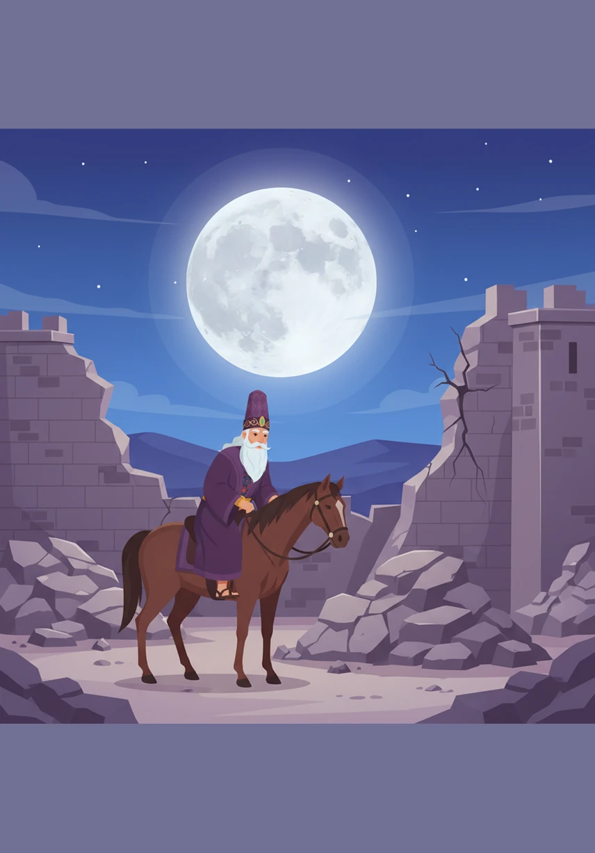 Under the silver glow of the moon, Nehemiah rides his horse around the crumbling stone walls of Jerusalem to assess the damage. He carefully studies every crack and pile of rubble, planning a strategy to turn this ruin back into a fortress.